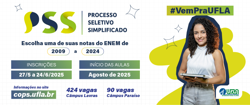 UFLA anuncia abertura do Processo Seletivo Simplificado (PSS) para ingresso em 2025/2